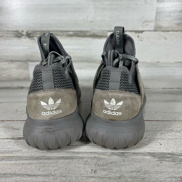 Adidas Mens Tubular Radial Charcoal Solid Grey Lace‎ Up Shoes Size 9 - Picture 3 of 9